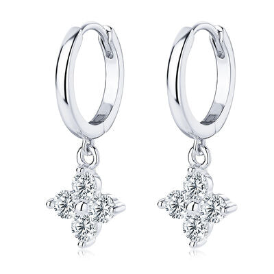 925 Sterling Silver Moissanite Hoop Drop Earrings - Munsieur