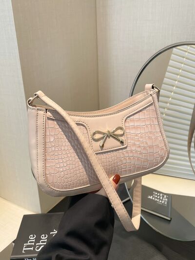 Bow PU Leather Shoulder Bag - Munsieur