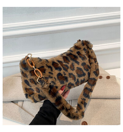 Leopard Fluff Shoulder Bag - Munsieur