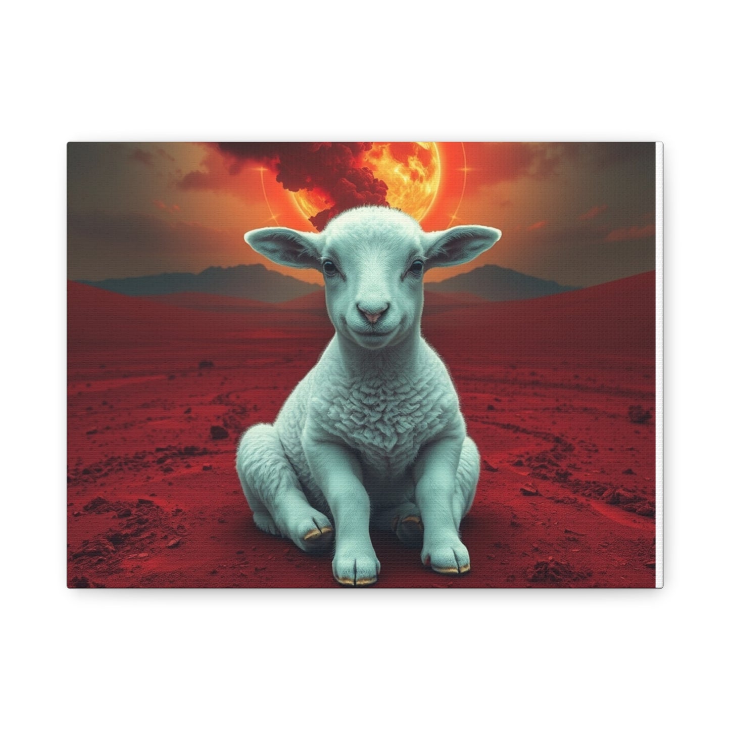 Surreal Sheep Canvas Art, Modern Wall Decor, Home Office Art, Gift for Animal Lovers, Unique Artwork