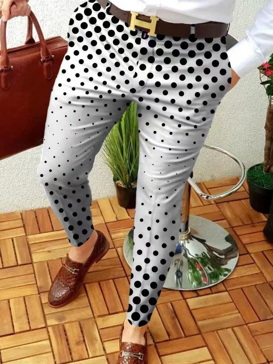 Men's Casual Abstract Contrast Micro-stretch Pants
