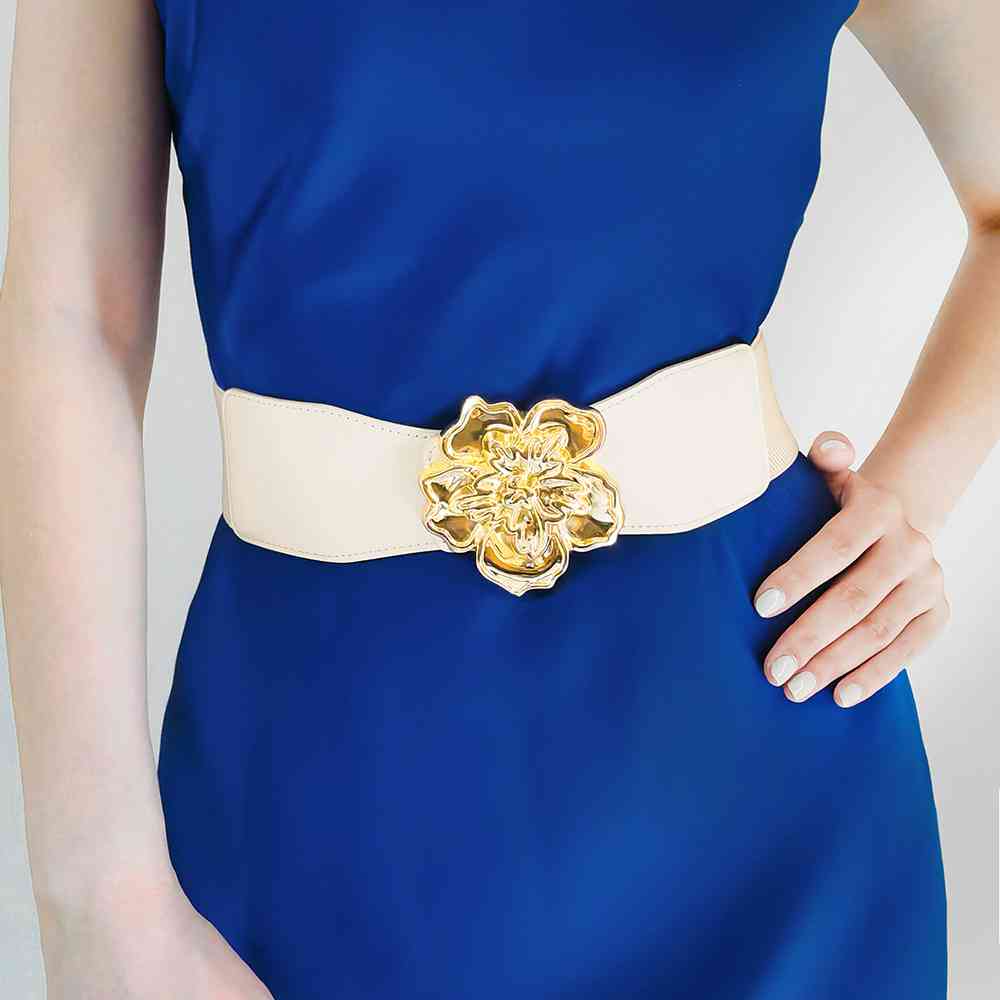 Flower Alloy Buckle Elastic Belt - Munsieur