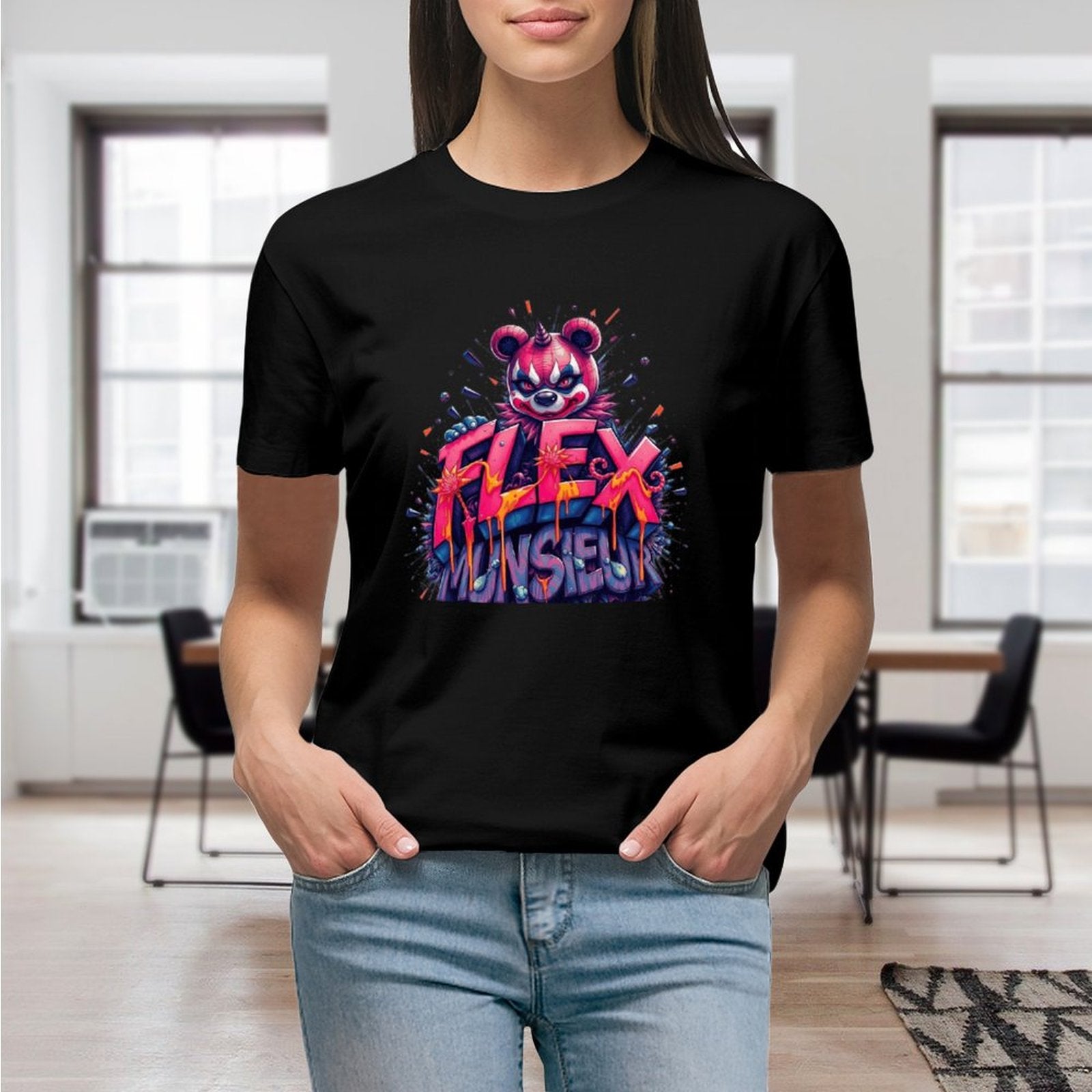 **Sale** Women's Munsieur T-shirt "Flex" Streetwear for Her