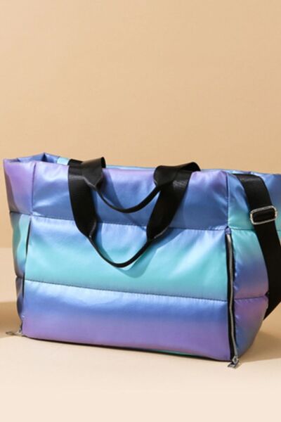 Gradient Quilted Travel Bag with Side Zippers - Munsieur