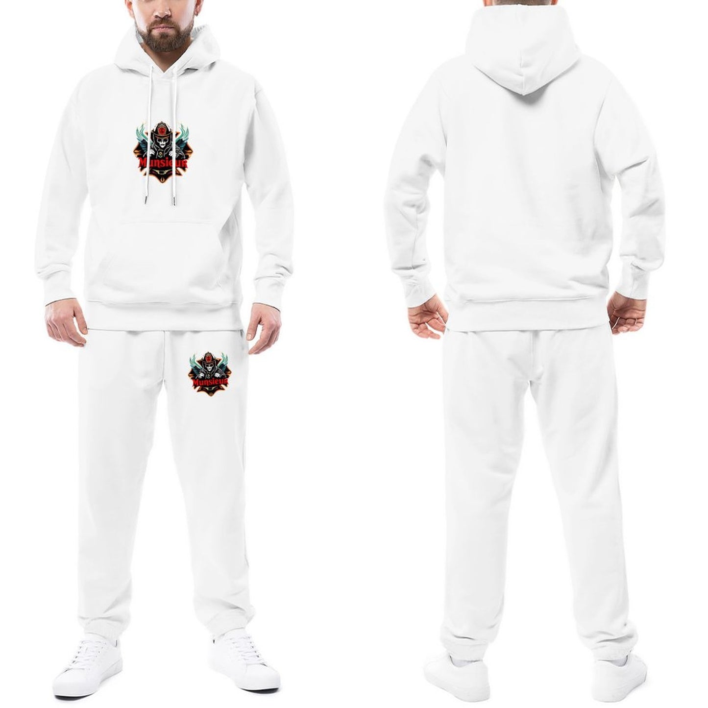 Munsieur Graphic Design Hoodie Set for Men