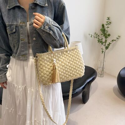 Braided Strap Paper Weave Shoulder Bag - Munsieur
