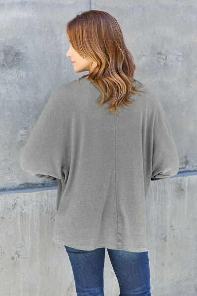 Double Take Full Size Round Neck Long Sleeve T-Shirt - Munsieur