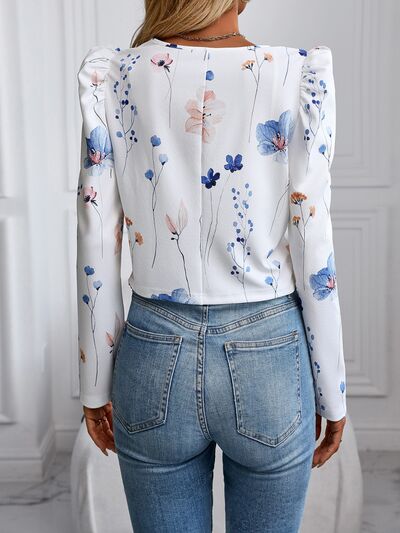 Printed Zip Up Long Sleeve Jacket - Munsieur
