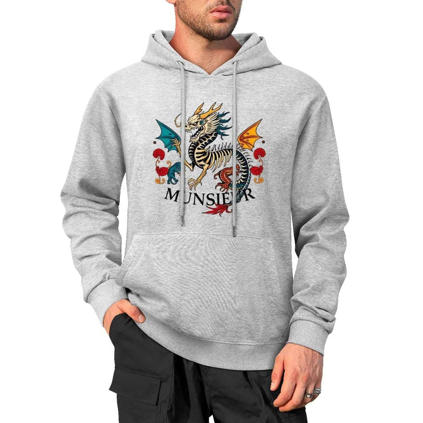 Munsieur Inferno Crest: Dragon Hoodie for Men - Munsieur