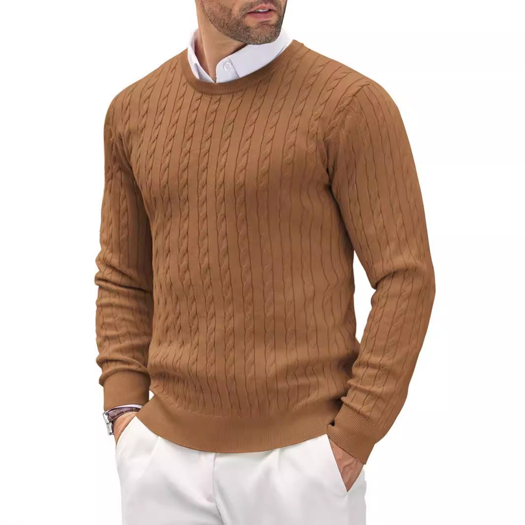 Men's Round Knitted Hoodie Twisted Flower Slim Fit - Munsieur