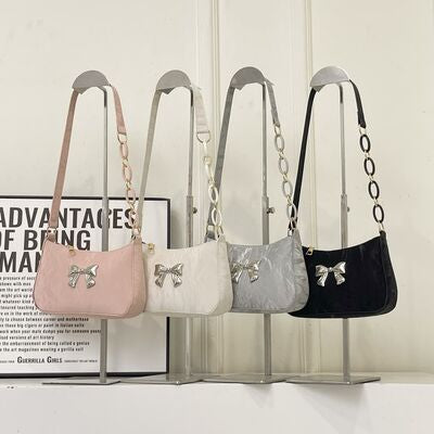 Bow PU Leather Shoulder Bag - Munsieur