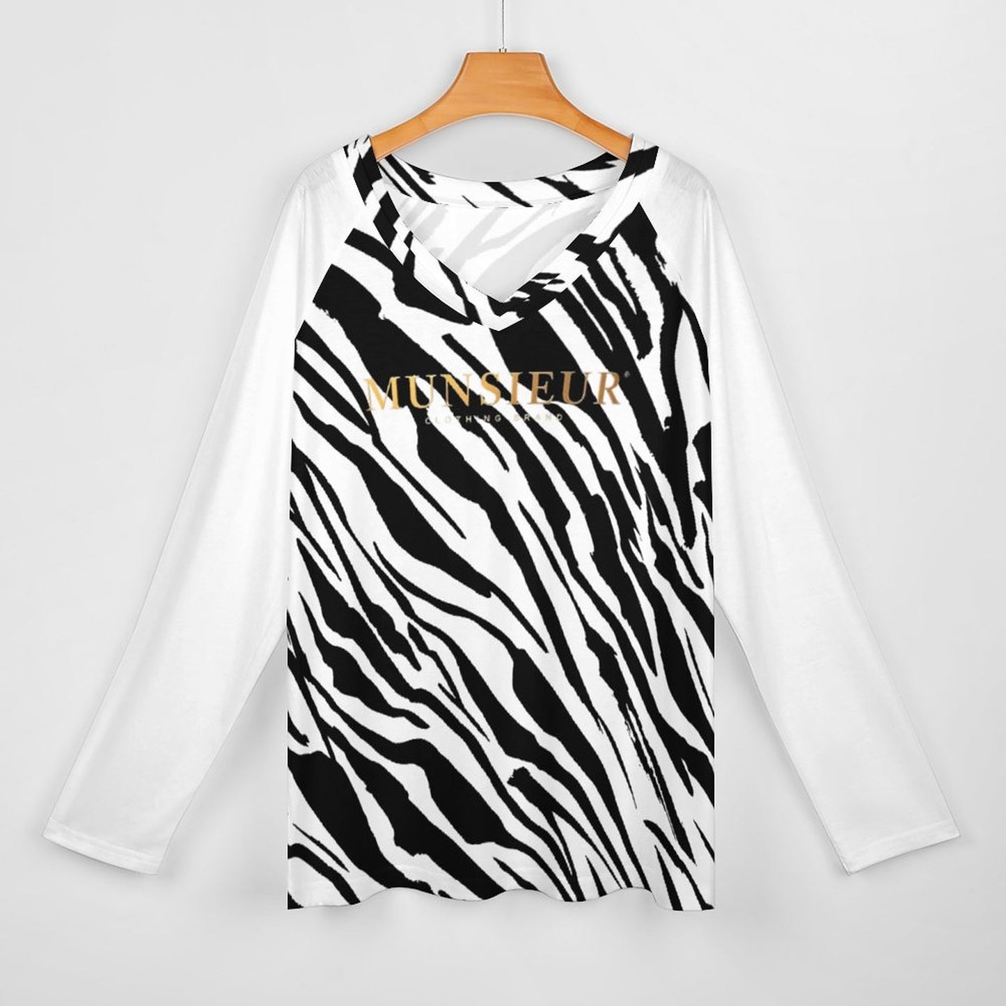 Munsieur Be Bold, Be Chic in Munsieur Premium V-neck Loose Long Sleeve T-shirt Women’s T-Shirts! - Munsieur