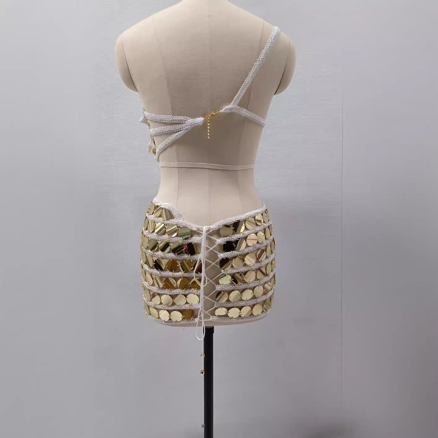 Sequined Vest Skirt Two-piece Set - Munsieur