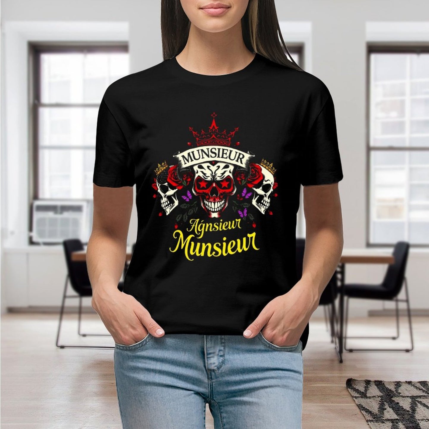 Munsieur Women's Custom T-Shirt "Agnsieur" Streetwear for Her