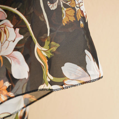 Women's Fashion Tassel Floral Print Swimwear Cover