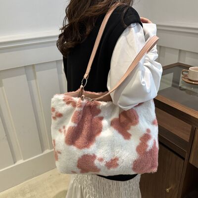 Cow Print Furry Tote Bag - Munsieur