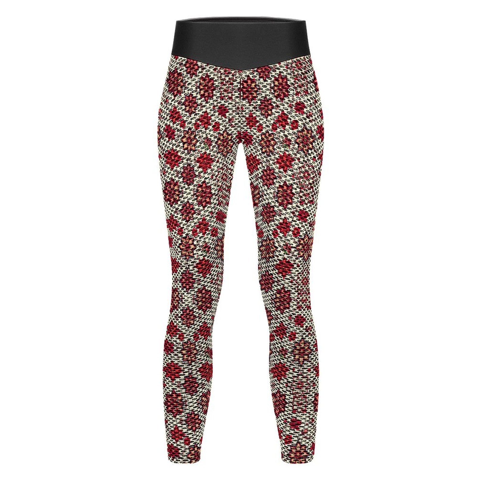 Custom Printed Honeycomb Textured Yoga Leggings for Women