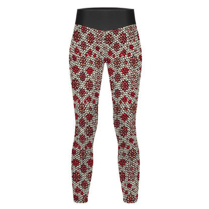 Munsieur Custom Printed Honeycomb Textured Yoga Leggings for Women