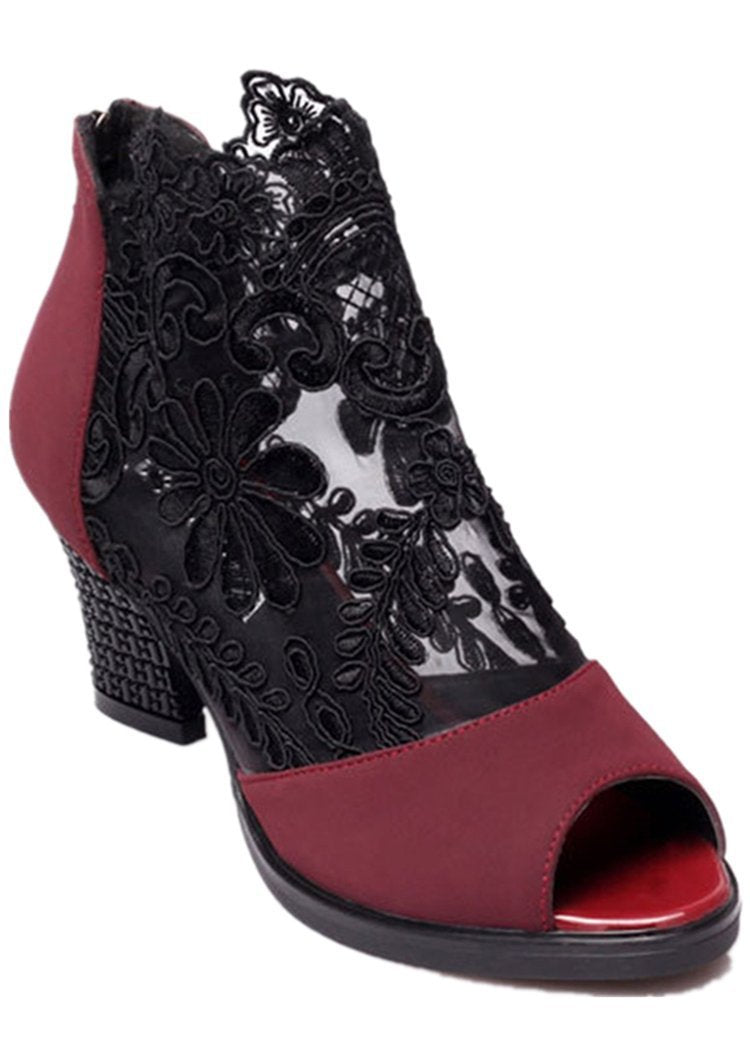 Women's Ankle Boots Summer Sexy Flower Plus Size 35-43