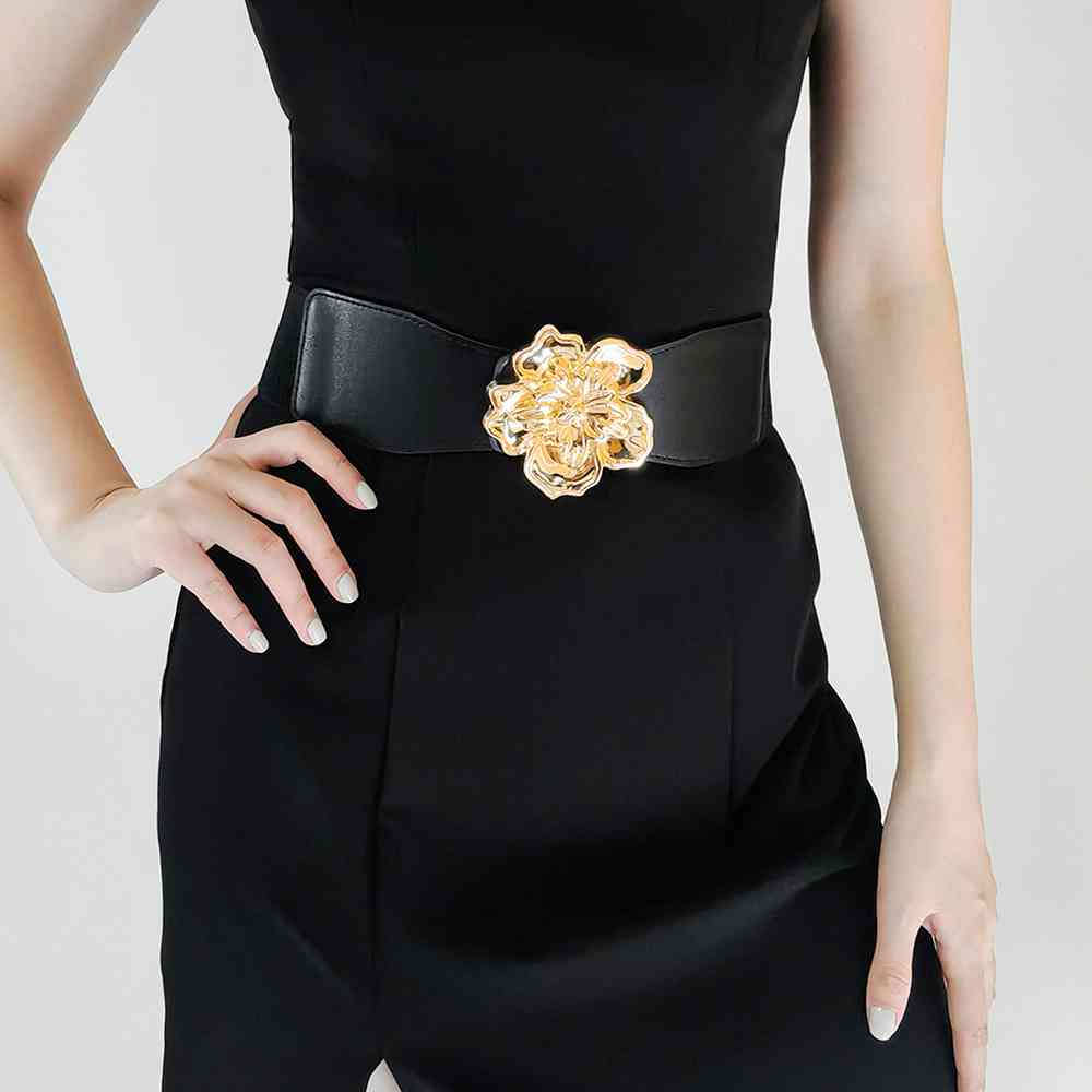 Flower Alloy Buckle Elastic Belt - Munsieur