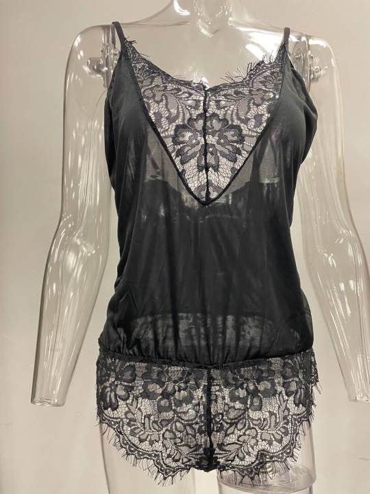 Lace Spaghetti-Strap Pajamas Sleepwear
