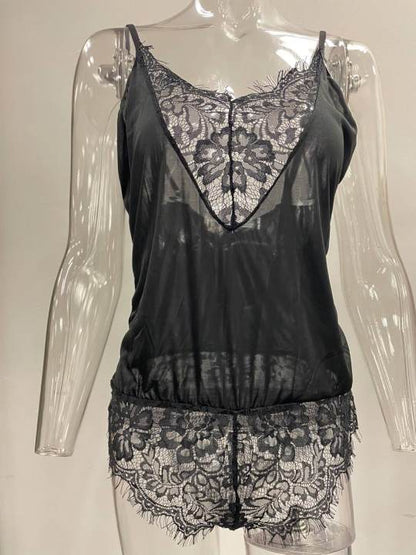 Lace Spaghetti-Strap Pajamas Sleepwear