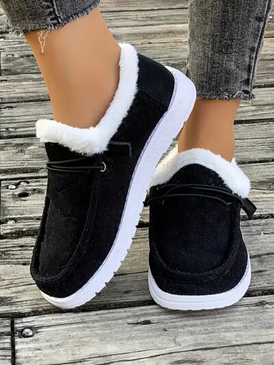 Fluff Round Toe Flat Slip-Ons - Munsieur