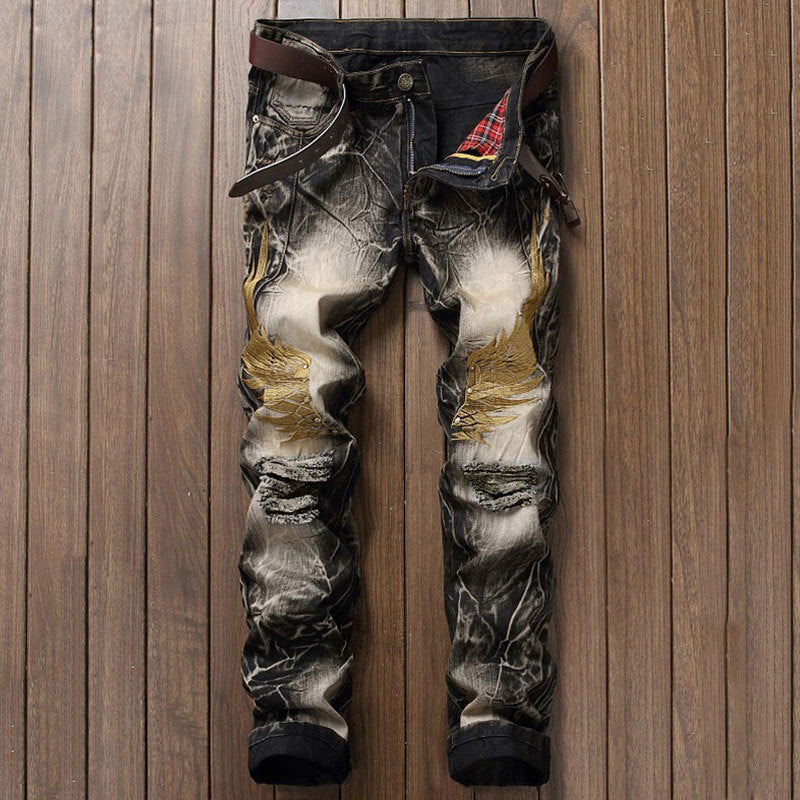 Men's Versatile Fashionable And Comfortable Embroidered Pants