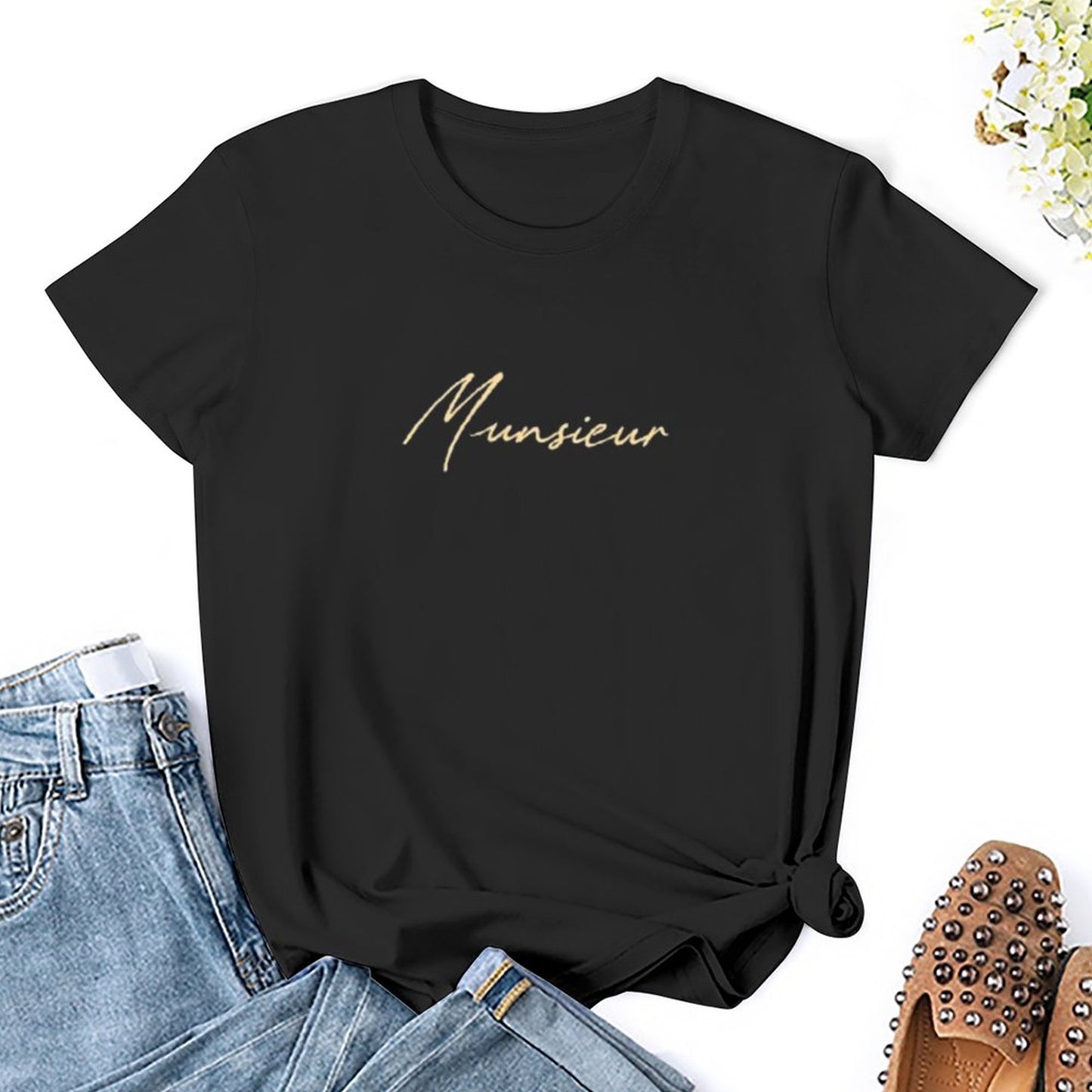 Women's Munsieur Brand T-shirt Comfortable Cotton Casual Streetwear