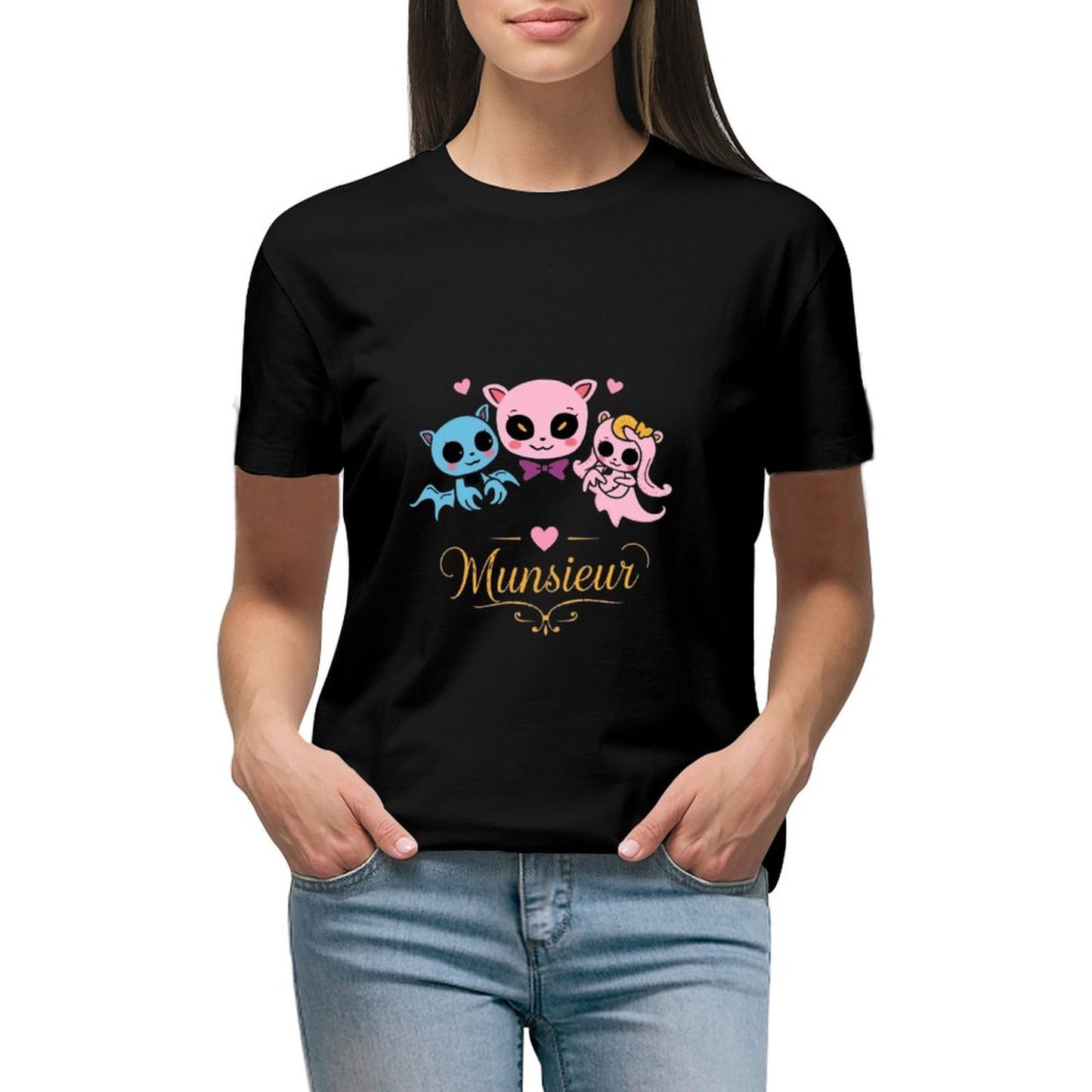 Women's Munsieur T-shirt Valentine's Day Collection "Vampire Friends" Designer Streetwear for Her