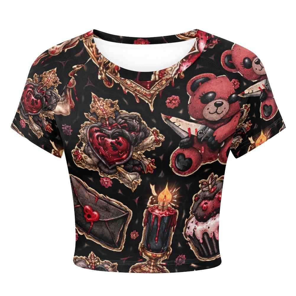 Tight cropped navel-baring T-shirt