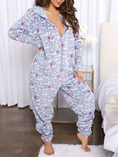 Printed Zip Up Long Sleeve Lounge suit - Munsieur