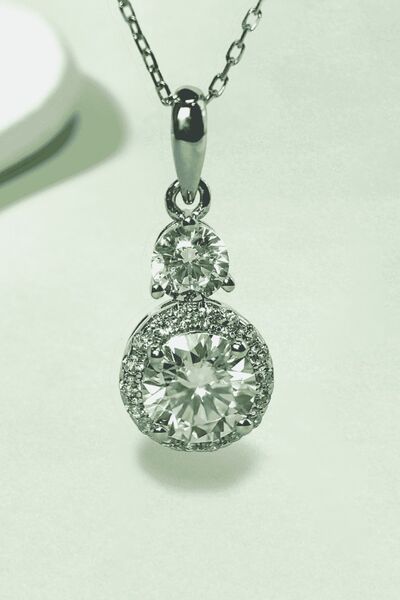 1 Carat Moissanite 925 Sterling Silver Pendant Necklace - Munsieur