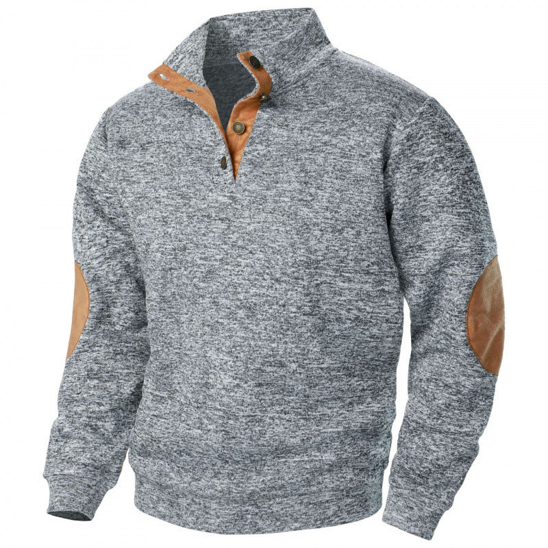 Men's Stand Collar Knitted Joint Stitching Casual Jacquard Cardigan Hoodie - Munsieur