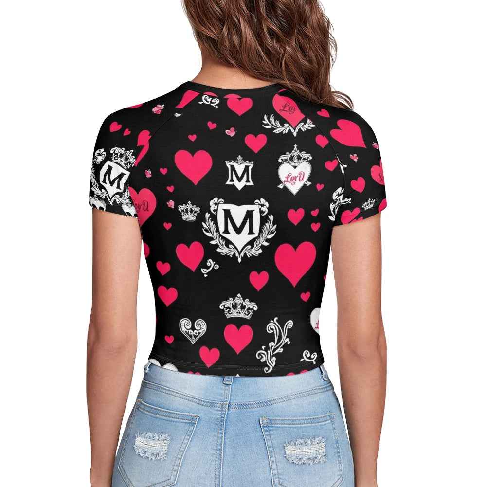 Tight cropped navel-baring T-shirt