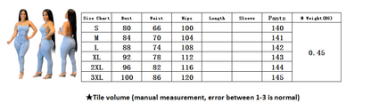 Casual Slim Fit Backless Bandage Denim Jumpsuit
