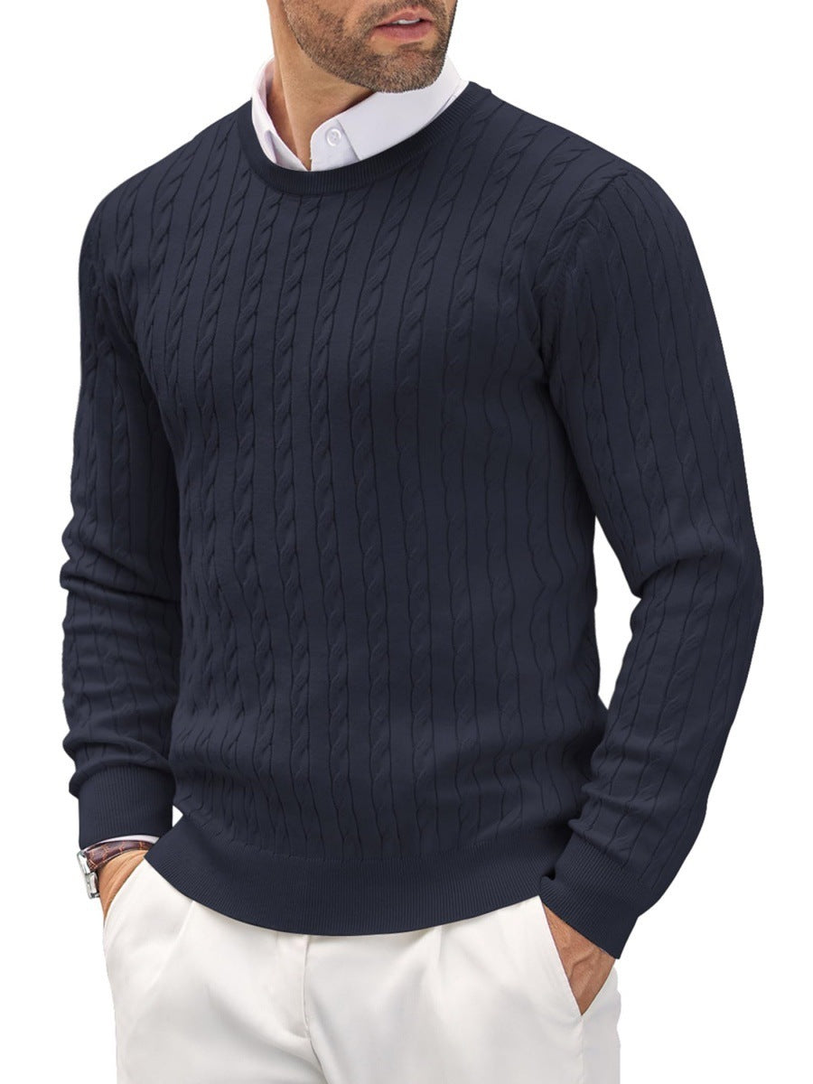 Men's Round Knitted Hoodie Twisted Flower Slim Fit - Munsieur