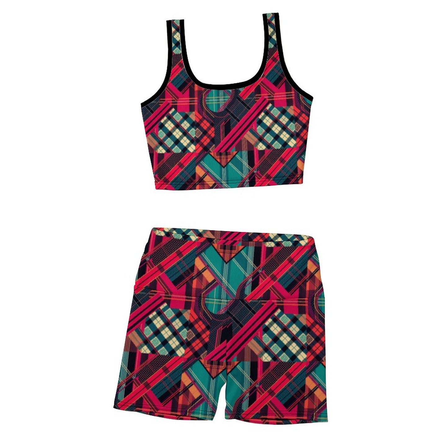 Custom Printed Patterned Ribbed Yoga Sets