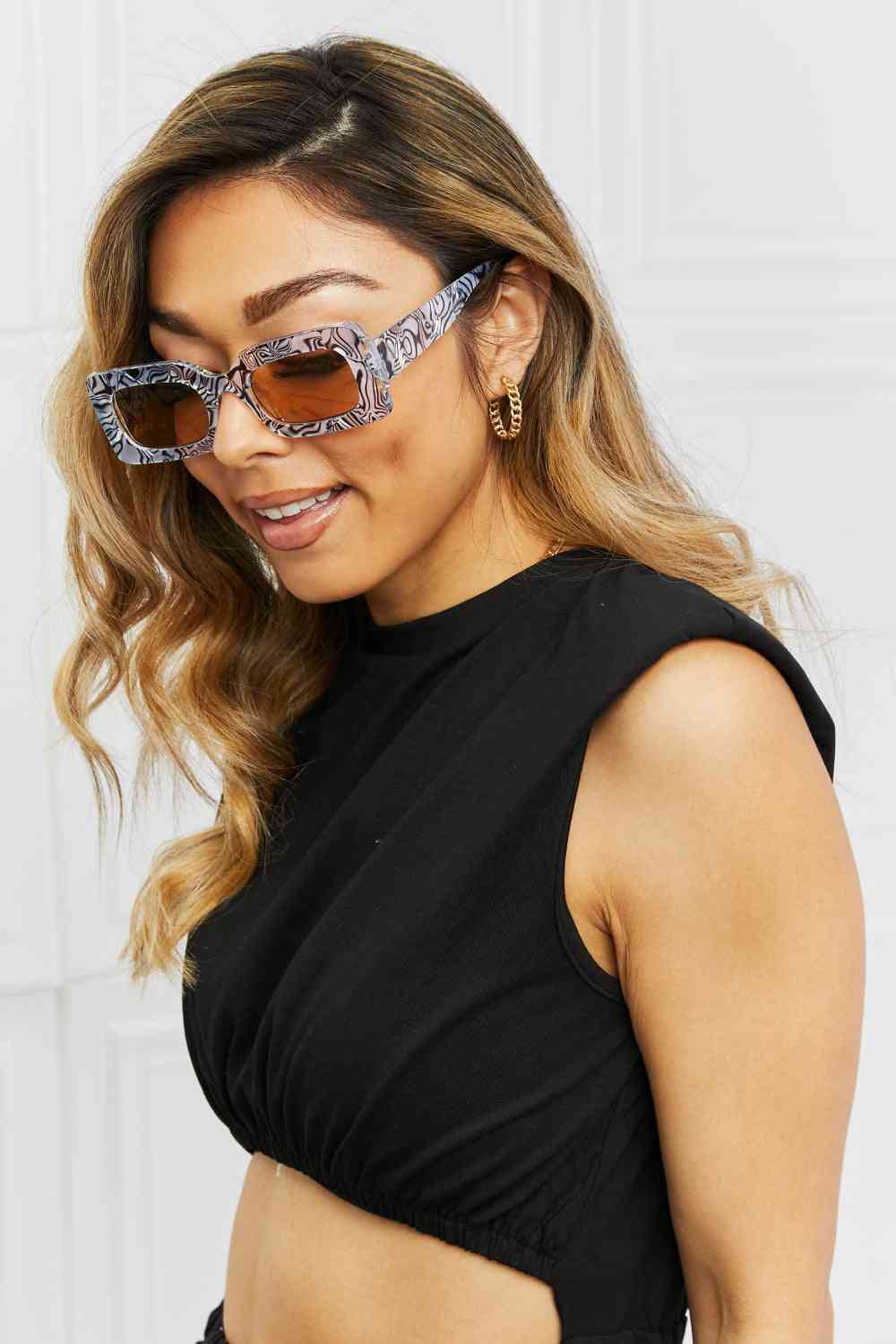 Tortoiseshell Rectangle Polycarbonate Sunglasses - Munsieur