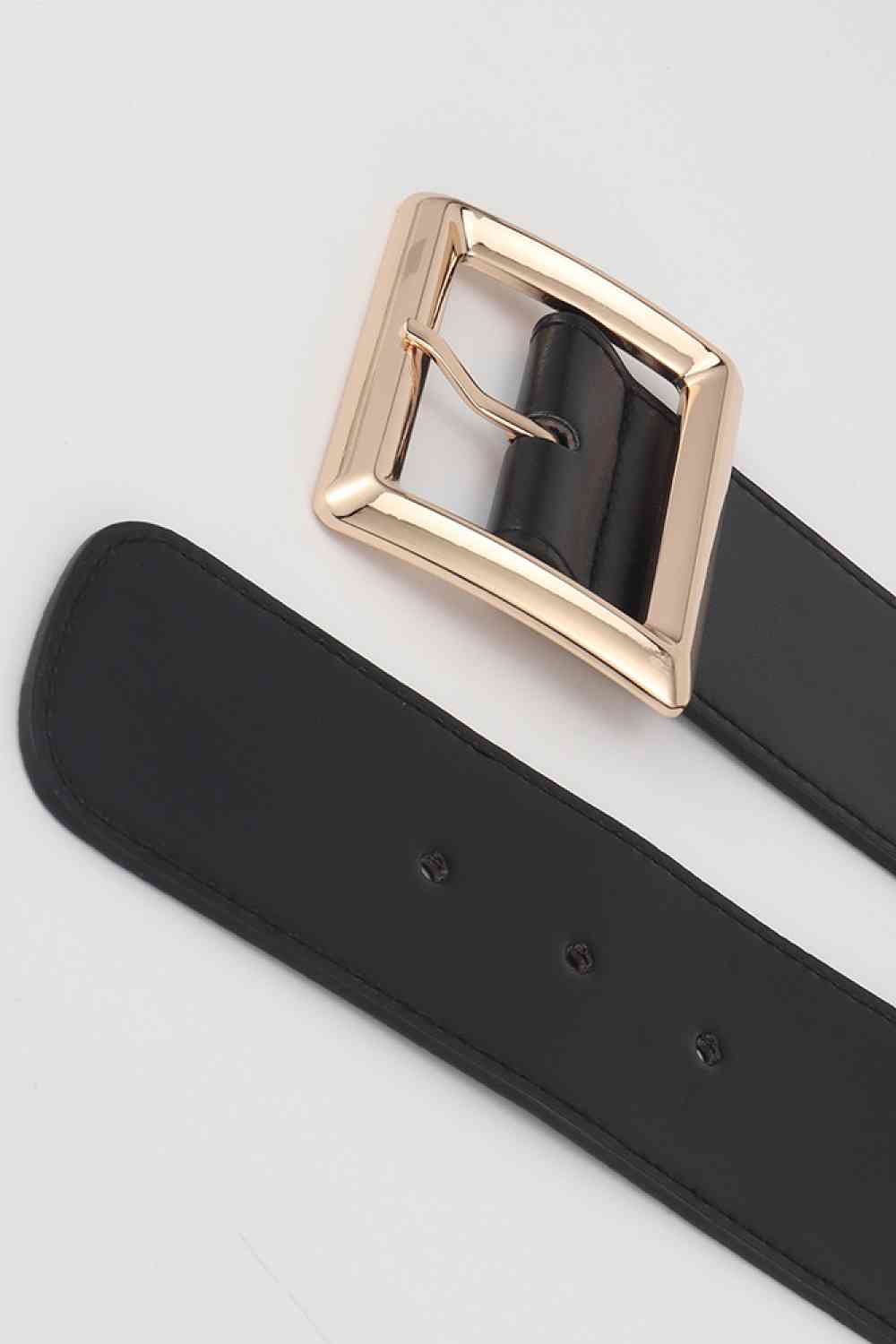 Rectangle Buckle Elastic Wide Belt - Munsieur