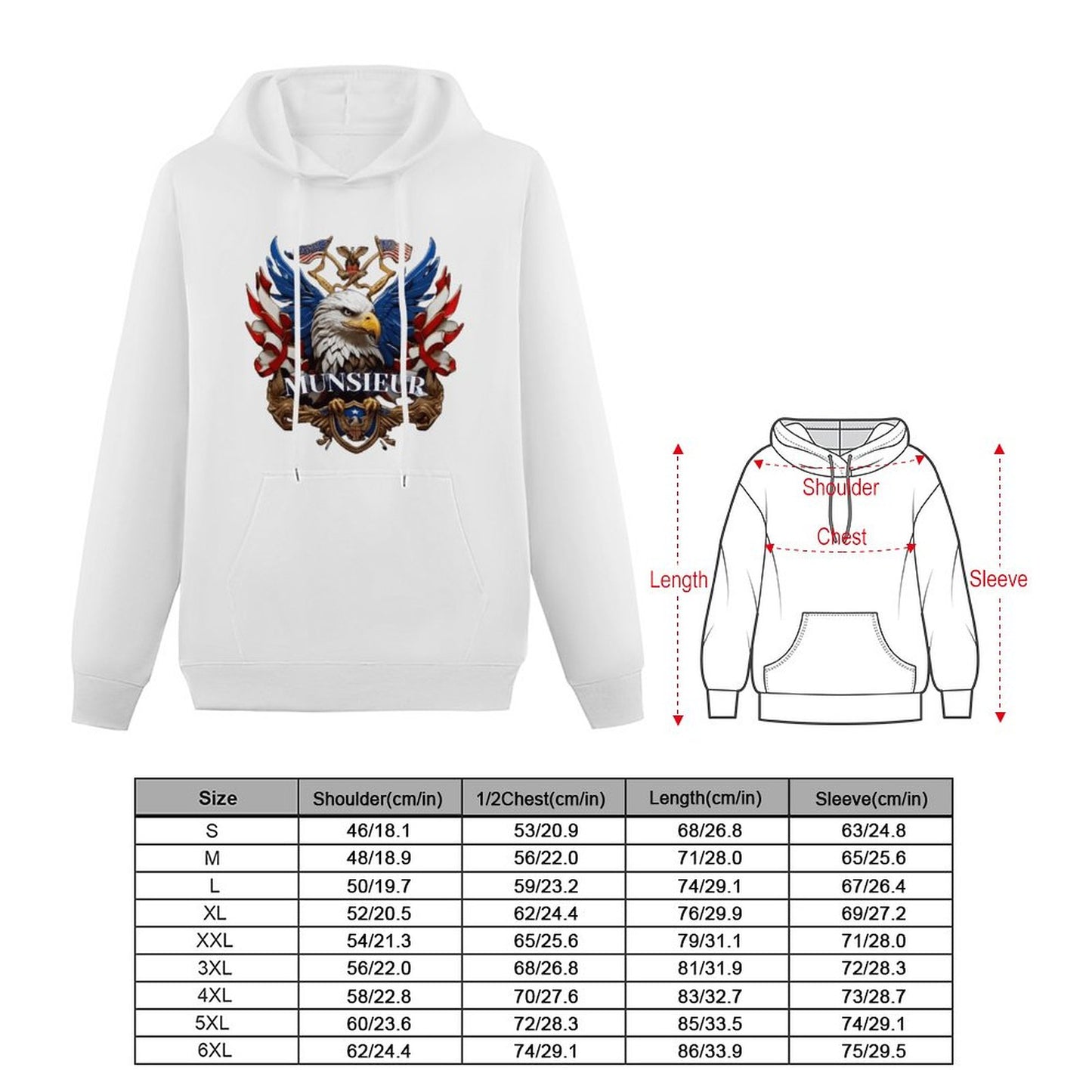 Munsieur Men's Hoodie "American Pride" Independence Day Collection
