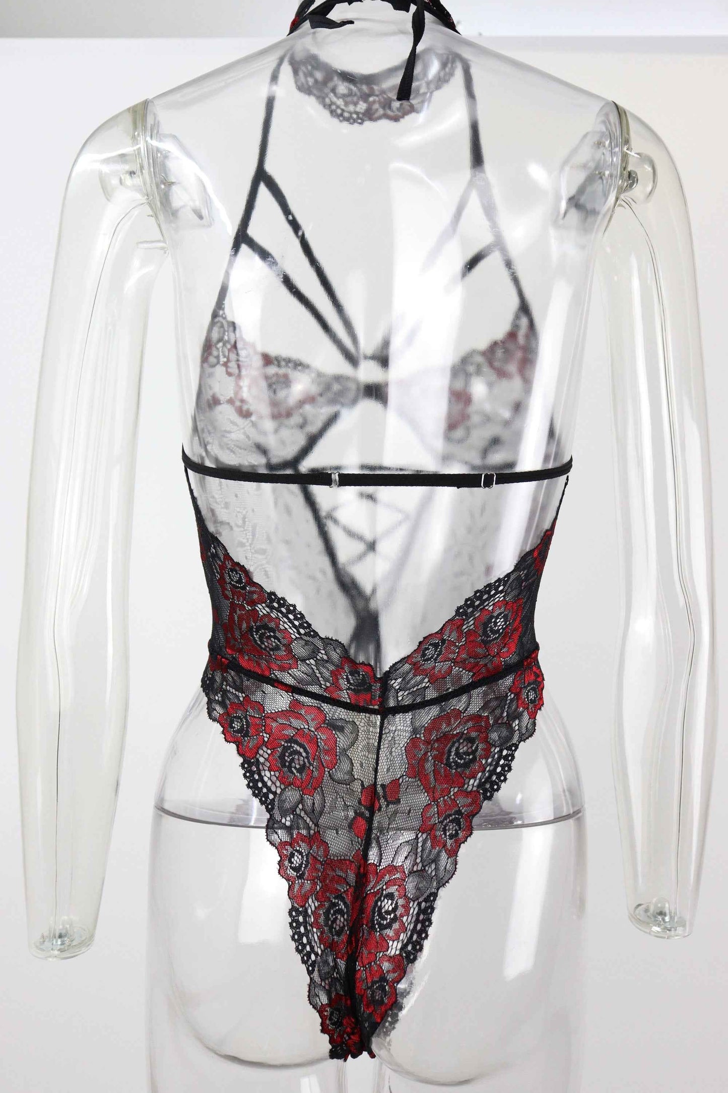 Lace Embroidery Transparent Lingerie Two-Piece