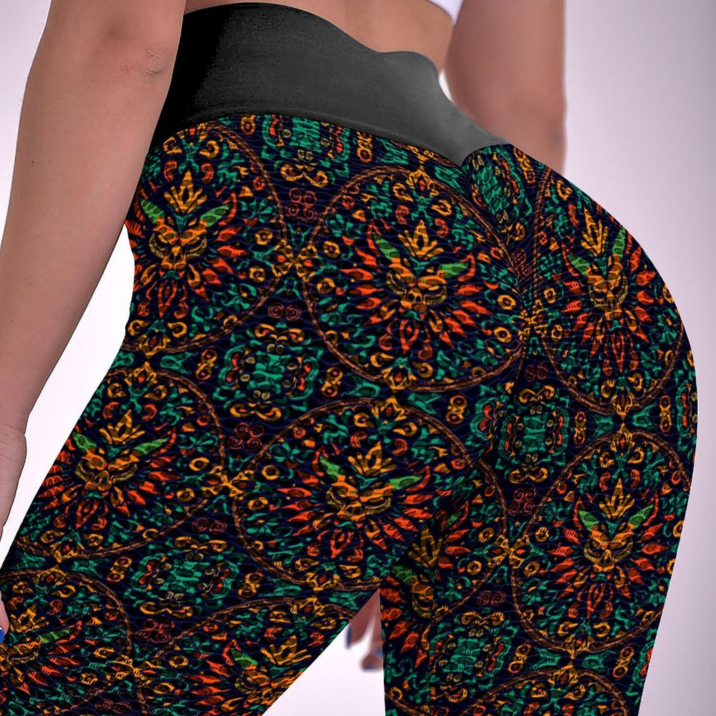 Custom Printed Honeycomb Textured Yoga Leggings for Women
