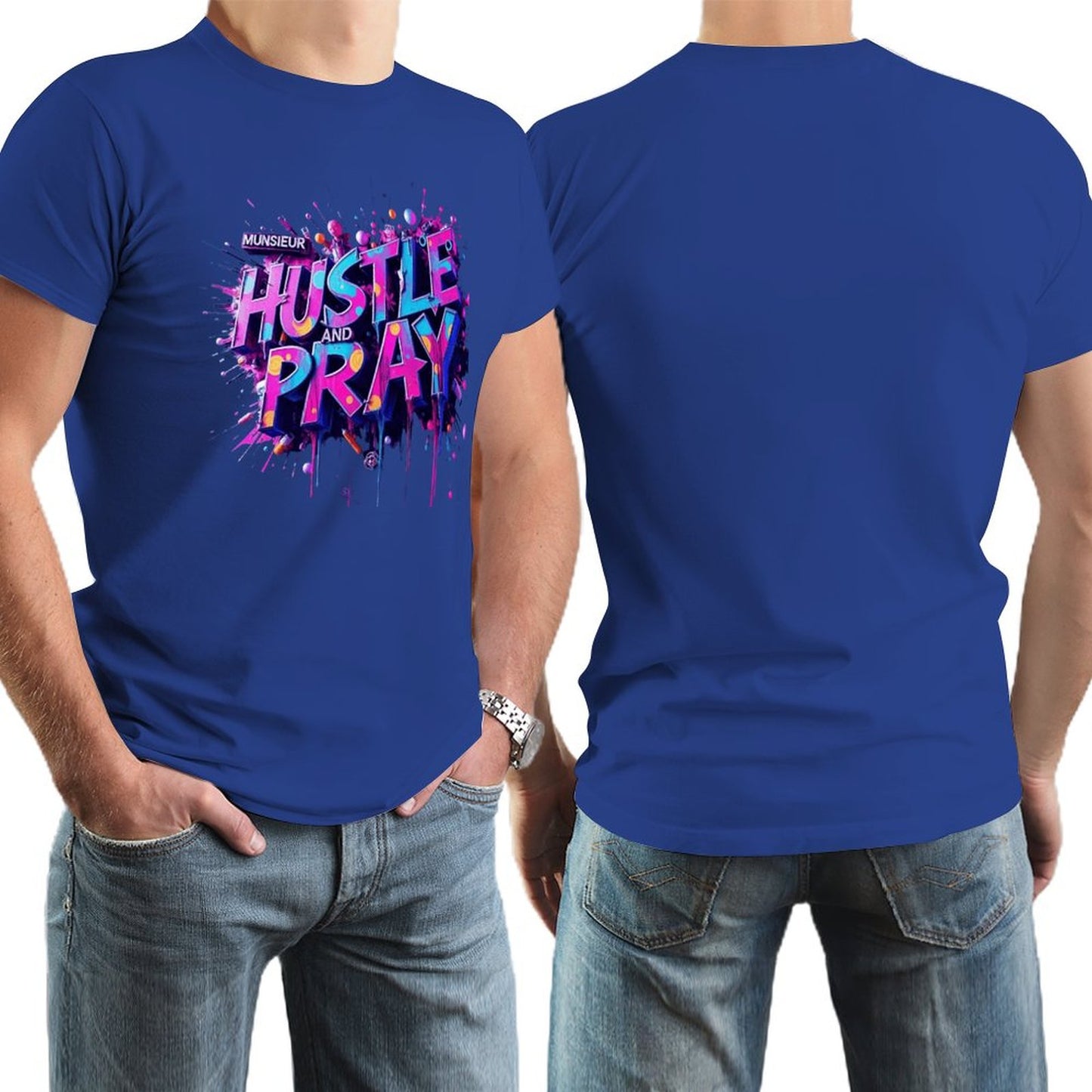 Munsieur Men's Tee "Hustle and Pray"