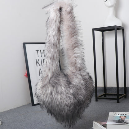 Women's Fur Crossbody Bag - Plush Love Big Bag Personality Purse