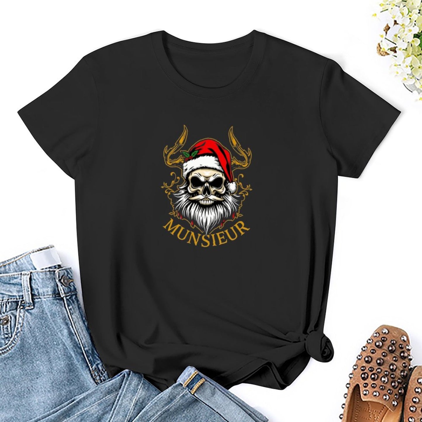 Women's Munsieur T-shirt "Seasons Santa" Christmas Collection