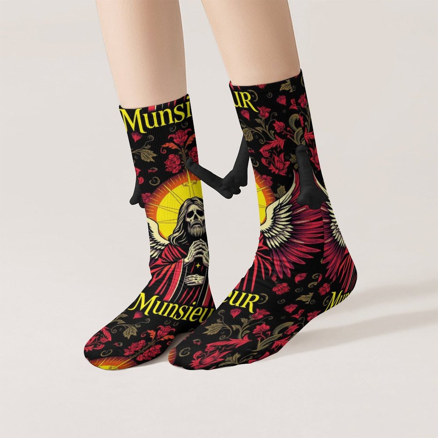 Munsieur Design Buddy Socks Magnetic Holding Hands Funny Socks accessories