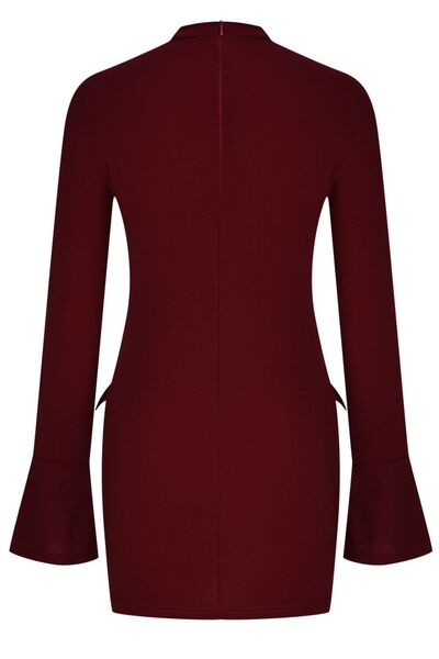 Mock Neck Long Sleeve Mini Dress - Munsieur