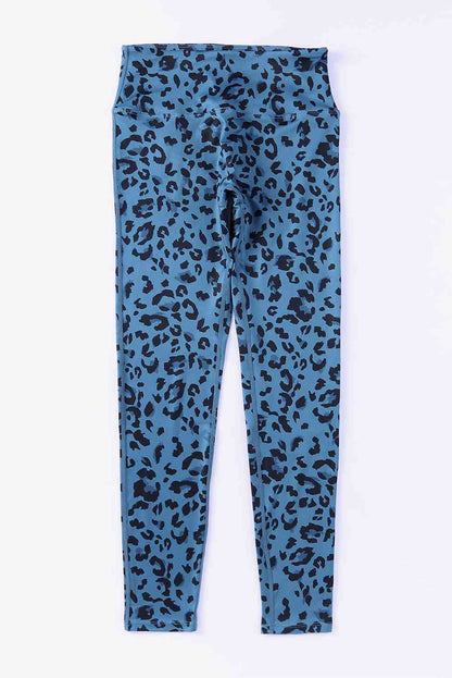 Leopard Print Wide Waistband Leggings - Munsieur