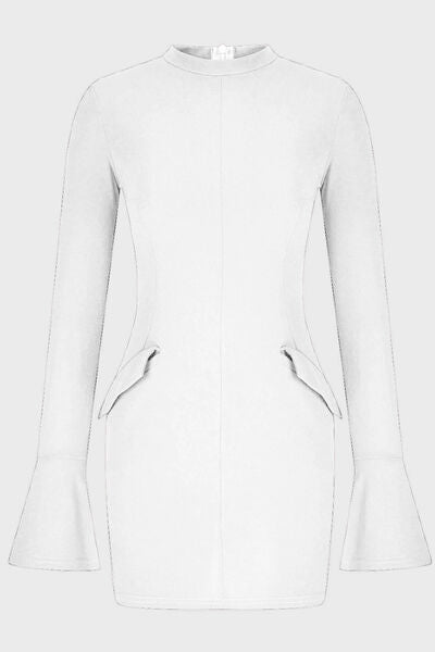 Mock Neck Long Sleeve Mini Dress - Munsieur
